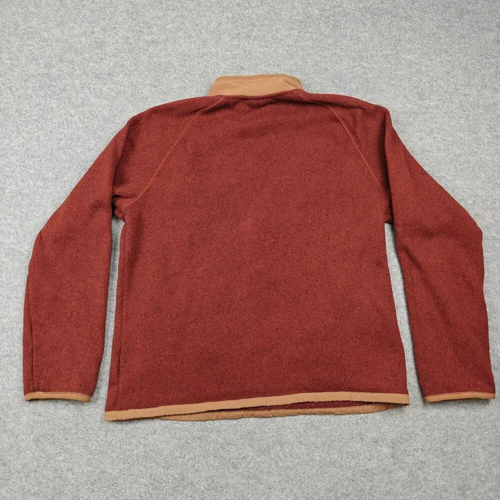The North Face Sweatshirt Mens Large Red Pullover 1/4 Zip Fleece Pockets